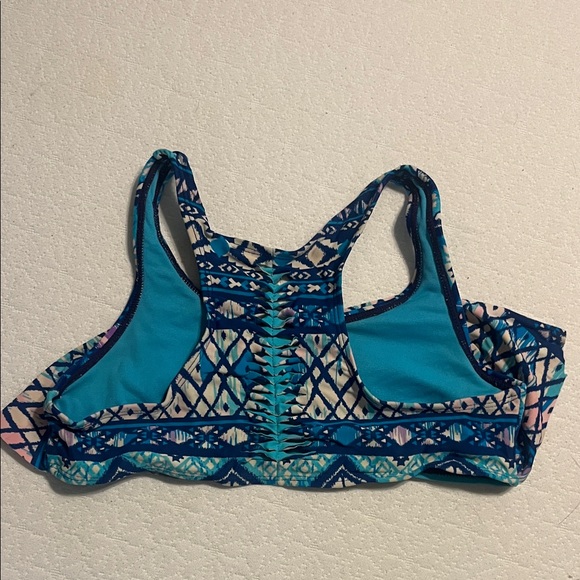Blue Aztec Print Ruffle Bikini Set - Picture 2 of 2